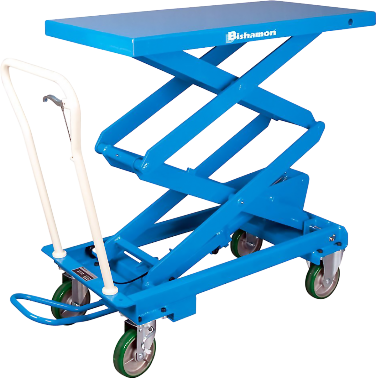 Bishamon BX-30S MobiLift Industrial Mobile Lift Table Double Scissor Manual 660 Lbs Load New - Image 1