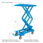 Bishamon BX-30S MobiLift Industrial Mobile Lift Table Double Scissor Manual 660 Lbs Load New - Image 3