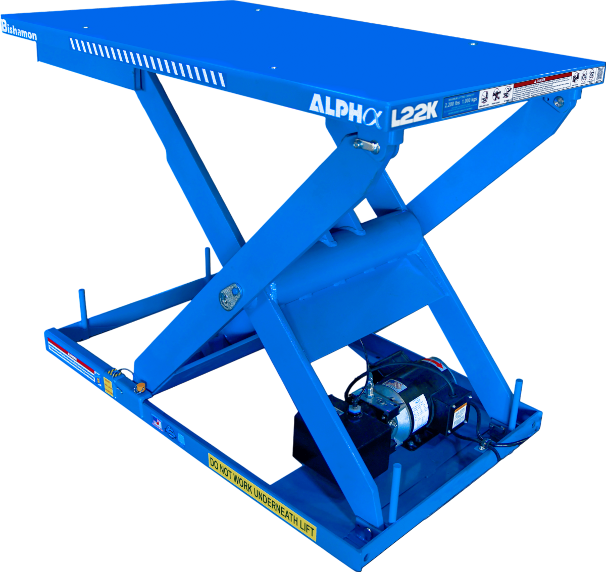 Bishamon Alpha Electric-Hydraulic Lift Table 53" x 40" Single Scissor 2,200 Lbs Load L22K-4053 New - Image 1