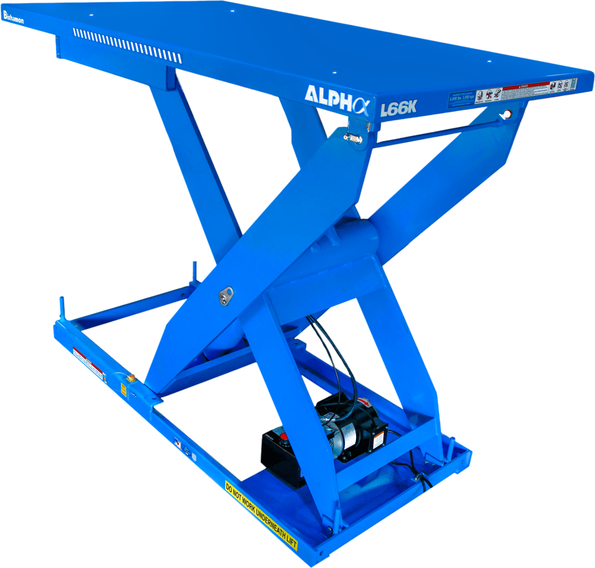 Bishamon Alpha Electric-Hydraulic Lift Table 40" x 59" Single Scissor 6,600 Lbs Load L66K-4059 New - Image 1