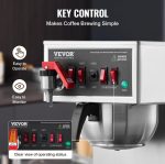 Vevor 12-Cup Commercial Drip Coffee Maker with 3 Glass Carafes Warmers and Water Inlet New - Image 5