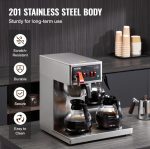Vevor 12-Cup Commercial Drip Coffee Maker with 3 Glass Carafes Warmers and Water Inlet New - Image 6