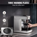 Vevor 12-Cup Commercial Drip Coffee Maker with 3 Glass Carafes and Warming Plates New - Image 4