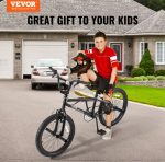 Vevor BMX Freestyle Bike 20" Hi-Ten Steel Frame 360° Rotor Pegs for Kids and Beginners New - Image 8