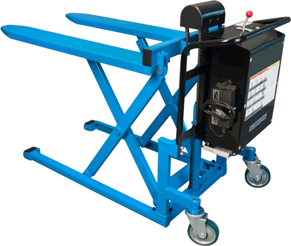 Bishamon LVE-50WE Industrial Skid Lift Battery Operated 32.8" Fork Lift 1,000 Lbs Load New - Image 1