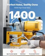 Vevor Magnetic Drill Press 1400W 2" Boring Diameter 2922 lbf Magnetic Force 0-750 RPM New - Image 3