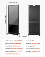 Vevor 4K Touchscreen Digital Signage Kiosk 55" Floor Standing LCD Display New - Image 8