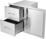 Vevor Outdoor Kitchen Door and Drawer Combo 32.5" x 21.7" x 20.5" with Paper Towel Rack New