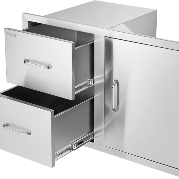 Vevor Outdoor Kitchen Door and Drawer Combo 32.5" x 21.7" x 20.5" with Paper Towel Rack New