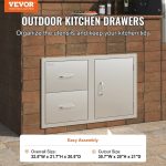 Vevor Outdoor Kitchen Door and Drawer Combo 32.5" x 21.7" x 20.5" with Paper Towel Rack New - Image 2