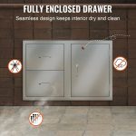 Vevor Outdoor Kitchen Door and Drawer Combo 32.5" x 21.7" x 20.5" with Paper Towel Rack New - Image 6