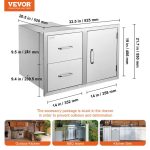 Vevor Outdoor Kitchen Door and Drawer Combo 32.5" x 21.7" x 20.5" with Paper Towel Rack New - Image 7