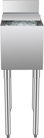 Vevor Commercial Underbar Ice Bin 7.4 Gal Stainless Steel with Sliding Lid and Bottle Holders New