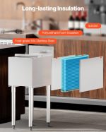 Vevor Commercial Underbar Ice Bin 7.4 Gal Stainless Steel with Sliding Lid and Bottle Holders New - Image 4