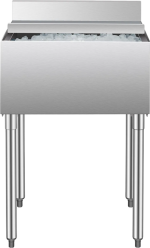 Vevor Commercial Underbar Ice Bin 16.1 Gal Stainless Steel with Sliding Lid and Bottle Holders New