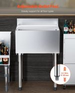 Vevor Commercial Underbar Ice Bin 16.1 Gal Stainless Steel with Sliding Lid and Bottle Holders New - Image 5