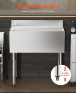 Vevor Commercial Underbar Ice Bin 20.7 Gal Stainless Steel with Sliding Lid and Bottle Holders New - Image 5
