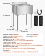 Vevor Commercial Underbar Ice Bin 20.7 Gal Stainless Steel with Sliding Lid and Bottle Holders New - Image 8