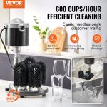 Vevor Electric Glass Washer 5-Brush  360° Cleaner 600 Glasses/Hour New - Image 3