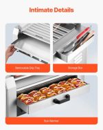 Vevor Electric 18 Hot Dog 7-Roller Grill Machine with Bun Warmer and Cover 1200W New - Image 6