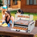 Vevor Electric 30 Hot Dog 11-Roller Grill Machine with Bun Warmer and Cover 1950W New - Image 2