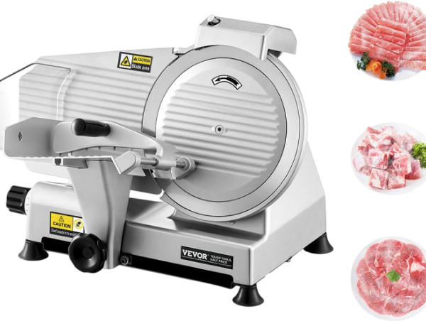 Vevor Electric Meat Slicer 180W 10" Carbon Steel Blade with Built-In Sharpener New