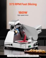 Vevor Electric Meat Slicer 180W 10" Carbon Steel Blade with Built-In Sharpener New - Image 3