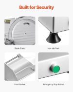 Vevor Electric Meat Slicer 180W 10" Carbon Steel Blade with Built-In Sharpener New - Image 7