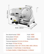 Vevor Electric Meat Slicer 180W 10" Carbon Steel Blade with Built-In Sharpener New - Image 8