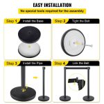 Vevor Crowd Control Stanchions 8-Pack with Retractable Belts Stainless Steel Posts New - Image 7