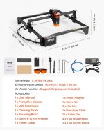 Vevor Laser Engraving Machine 15" × 15.75" Work Area 5W Compressed Spot Eye Protection New - Image 8