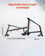 Vevor Adjustable Truck Ladder Rack 800 Lbs Capacity No-Drill Bed Rack New - Image 4