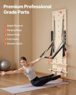 Vevor Wall-Mounted Pilates Reformer Maple Wood Springboard with Adjustable Resistance New - Image 6