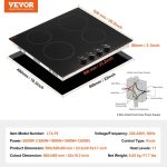 Vevor Built-In Electric Radiant Ceramic Cooktop 24" 4 Burners 6000W New - Image 8