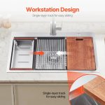 Vevor Drop-In Kitchen Sink 30" Stainless Steel Top-Mount Single Bowl with Workstation New - Image 5