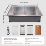 Vevor Drop-In Kitchen Sink 30" Stainless Steel Top-Mount Single Bowl with Workstation New - Image 8
