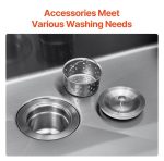 Vevor Drop-In Kitchen Sink 33" Stainless Steel Top-Mount Single Bowl Black New - Image 7