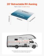 Vevor Manual Retractable RV Awning 20' Heavy-Duty Vinyl Replacement for Most DC12V RVs New - Image 8
