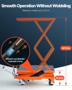Vevor Hydraulic Lift Table 500 Lb 47.2" Height Double Scissor with Non-Slip Pad New - Image 4