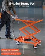 Vevor Hydraulic Lift Table 500 Lb 47.2" Height Double Scissor with Non-Slip Pad New - Image 6