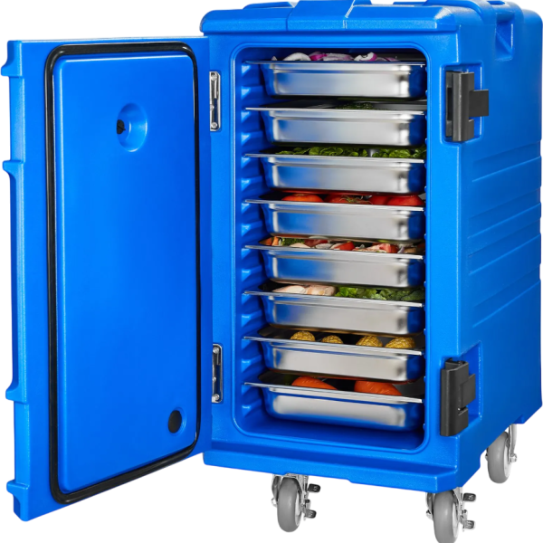 Vevor Insulated Food Pan Carrier 32 Gal Stackable Front-Load with Wheels New