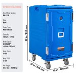 Vevor Insulated Food Pan Carrier 32 Gal Stackable Front-Load with Wheels New - Image 8