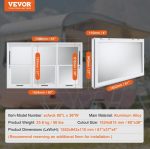 Vevor Concession Window 60"x36" Aluminum with Vertical Lift and Awning New - Image 8