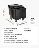 Vevor Commercial Ice Bin 125 Lbs Capacity Portable Ice Caddy with Wheels New - Image 8