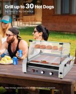 Vevor Commercial Grill Machine 11-Roller with Cover 30 Hot Dog 1600W New - Image 3
