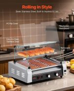 Vevor Commercial Grill Machine 11-Roller with Cover 30 Hot Dog 1600W New - Image 5