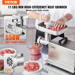 Vevor Commercial Electric Meat Grinder 11 Lbs/Min 550W Sausage Maker New - Image 3