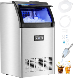 Vevor Commercial Ice Maker 130 Lbs/24H Freestanding Machine with 33 Lbs Storage New