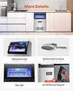 Vevor Commercial Ice Maker 130 Lbs/24H Freestanding Machine with 33 Lbs Storage New - Image 7