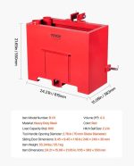 Vevor 3-Point Ballast Box 800 Lb Category 1 Quick Hitch Tractor Counterweight and Tool Holder New - Image 9